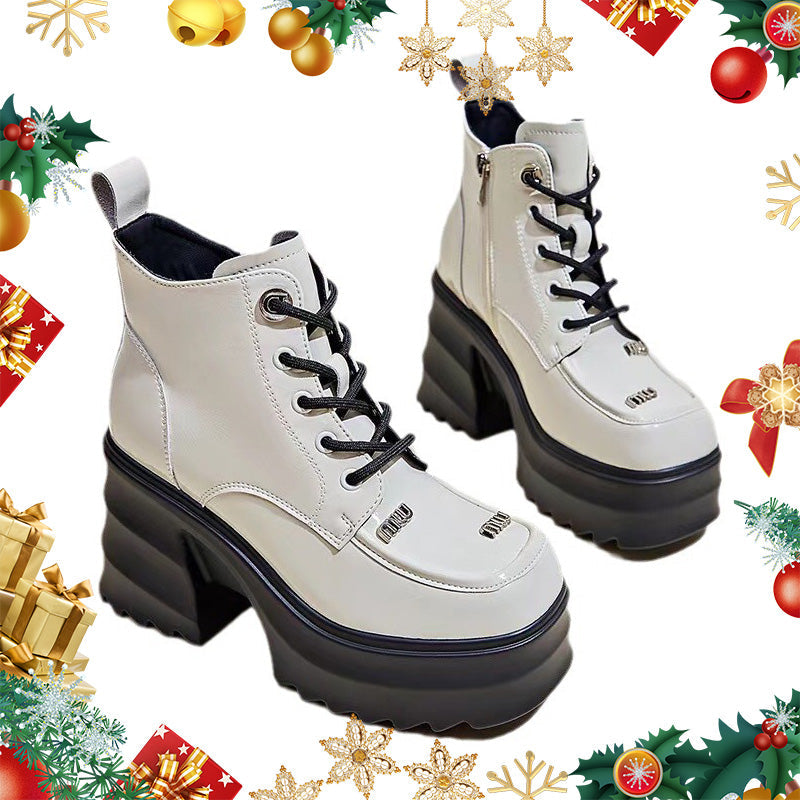 🔥Weihnachten Heißer Verkauf🎁Damenstiefel mit hohem Absatz und Reißverschluss aus Leder