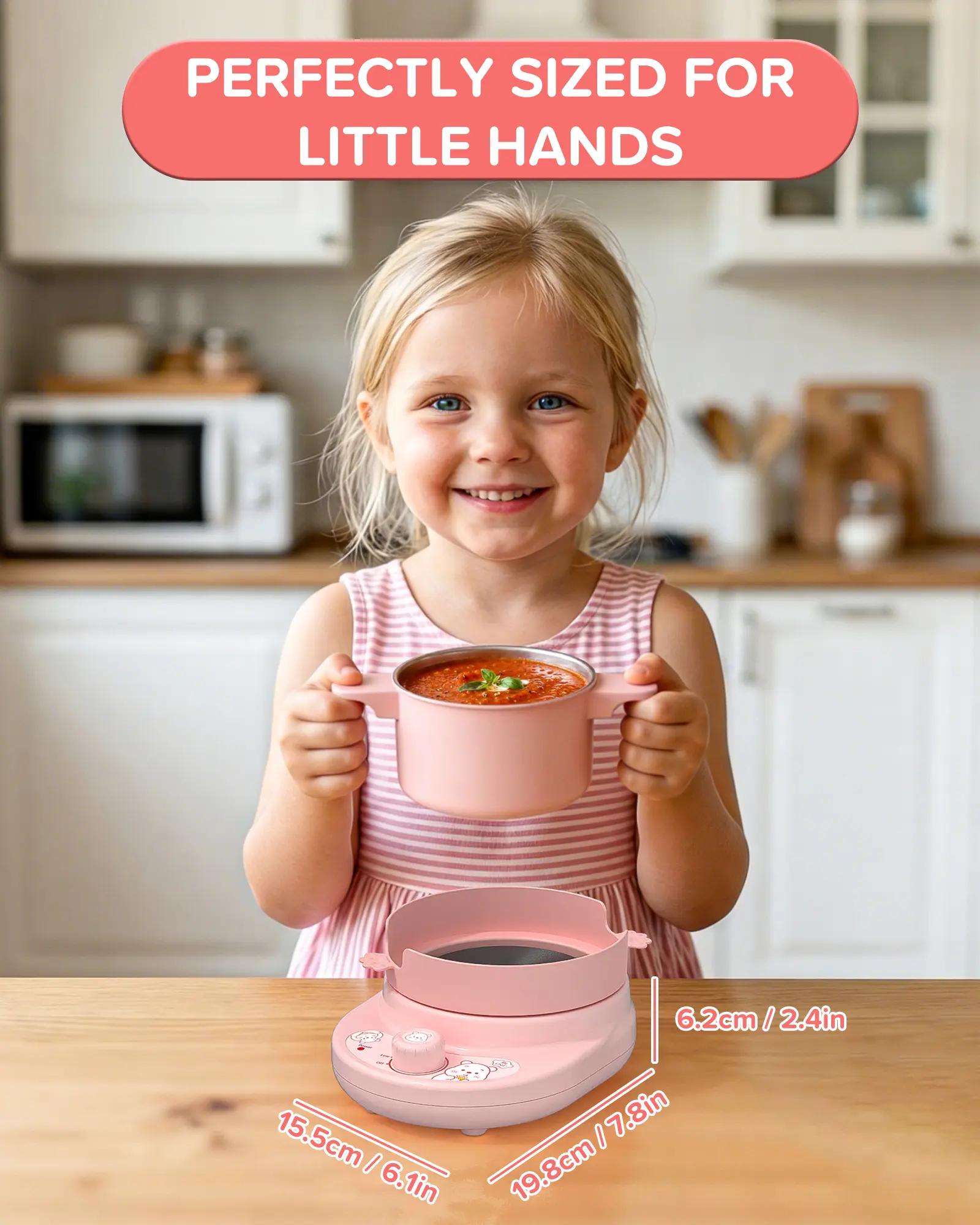 Kids Cooking Sets Real Pink Play Mini Kitchen, Safe Real Food Making Knife Set for Children 8-12 — Montessori Toy, Valentine’s Day Gift Ideas for Kids