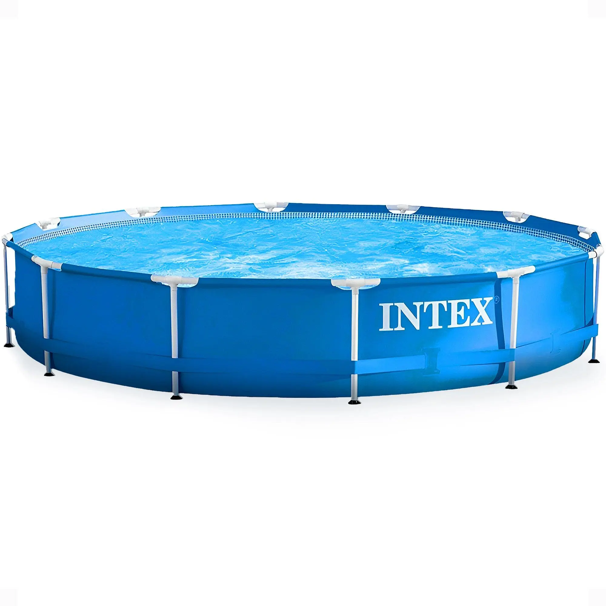 INTEX Round Metal Frame Above Ground Swimming Pool, Blue (POOL ONLY)