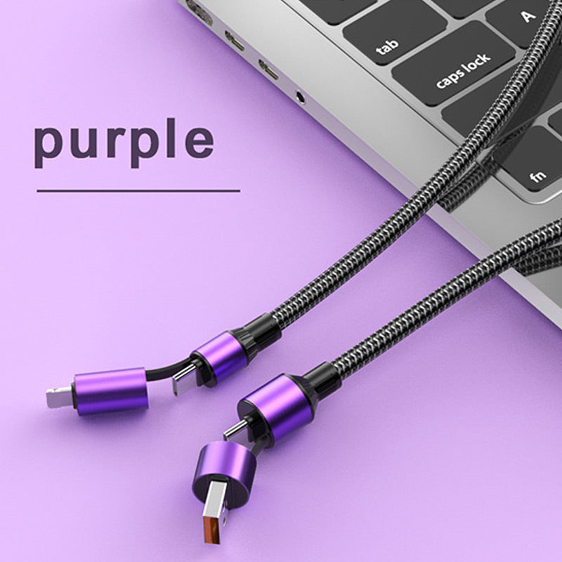 100W Schnellladung 4-in-1 Kabel Typ-C zu Lightning