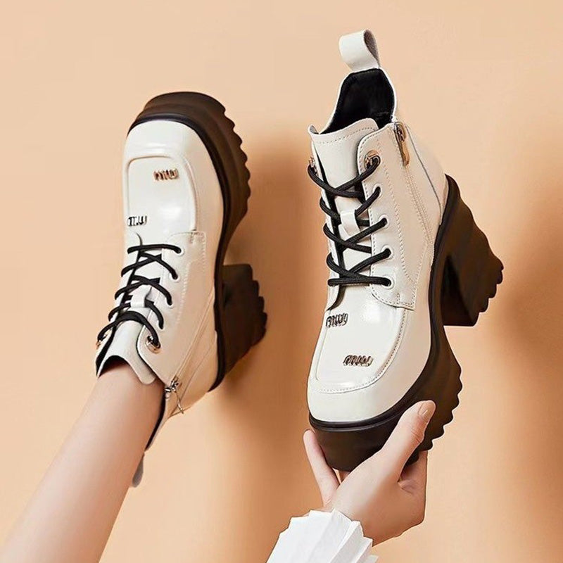 🔥Weihnachten Heißer Verkauf🎁Damenstiefel mit hohem Absatz und Reißverschluss aus Leder