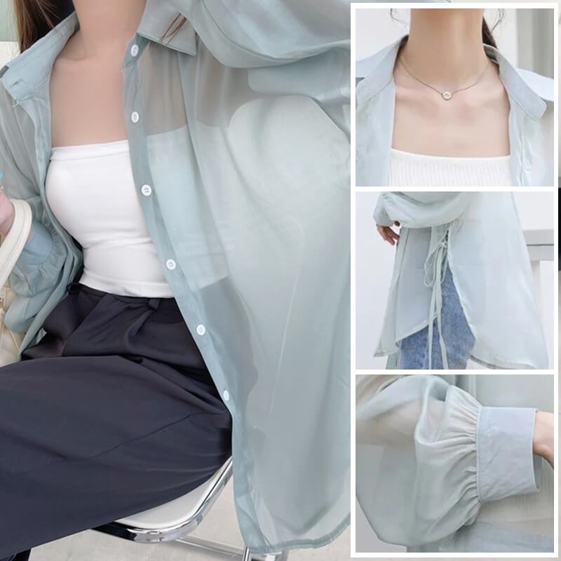 Durchsichtiges Mesh-Sonnenschutz-Shirt für Frauen