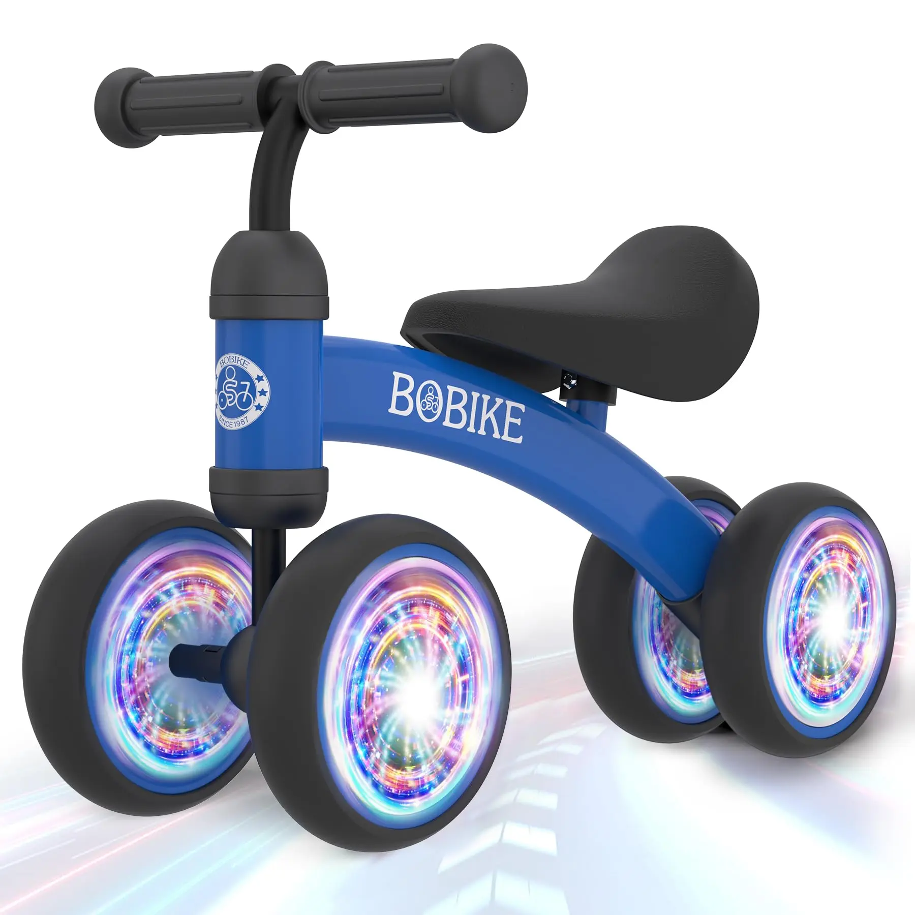 Bobike Baby Balance Bike Toy for kids, Colorful 4-Wheel No Pedal Bicycle for Toddlers, Best First Birthday Gift, Walker Toy for Boys & Girls