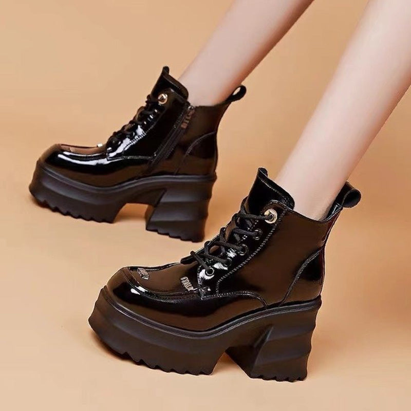 🔥Weihnachten Heißer Verkauf🎁Damenstiefel mit hohem Absatz und Reißverschluss aus Leder