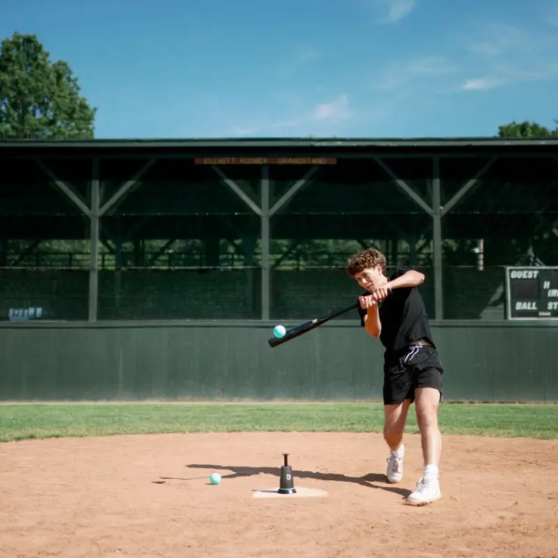 Tee Popper 6 Ball Bundle - Baseball Training Hitting Aid with 46" Pop Height & 3-Second Dwell Time for Solo Drills