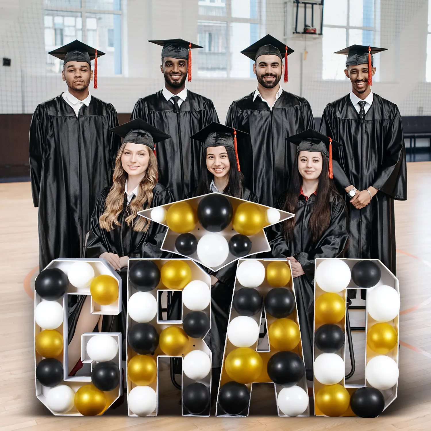 2026 Graduation Party DIY Decorations - 2.3FT Pre-Cut 2026/GRAD/26 Marquee Letter Sign with Light - DIY Mosaic Foam Board Includes Glue Gun Balloons for Kindergarten Preschool College Prom