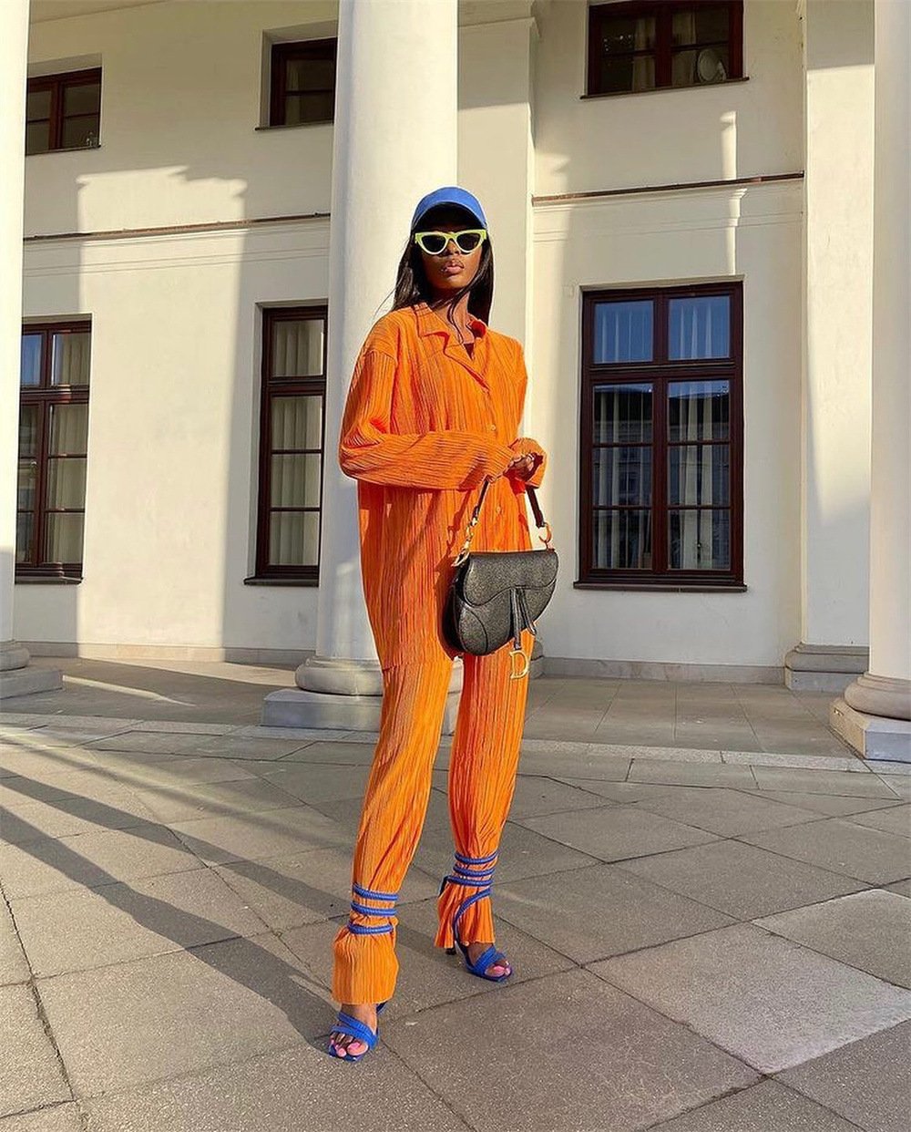 NEW Elegantes plissiertes zweiteiliges Set für Damen