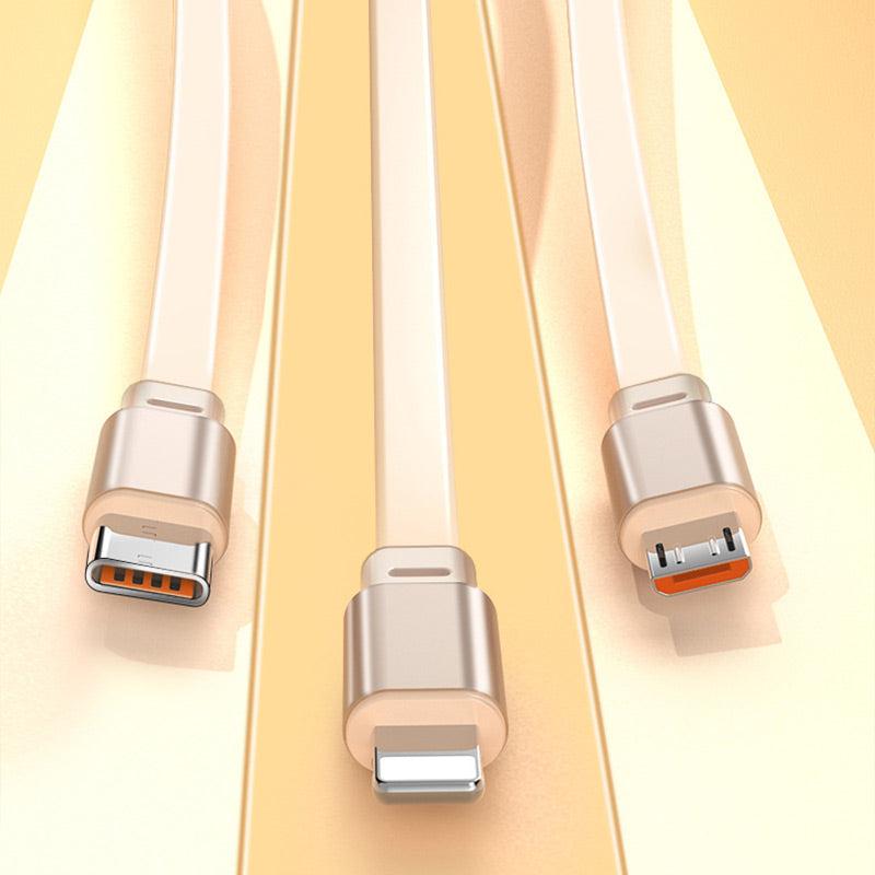 3-in-1-Kompaktes zusammenziehbares Schnellladekabel