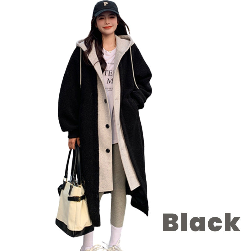 🔥✨HOT SALE🎅🎁Bestes Geschenk für sie 2-Layered Faux Lambswool Hooded Coat Jacket(42%OFF)