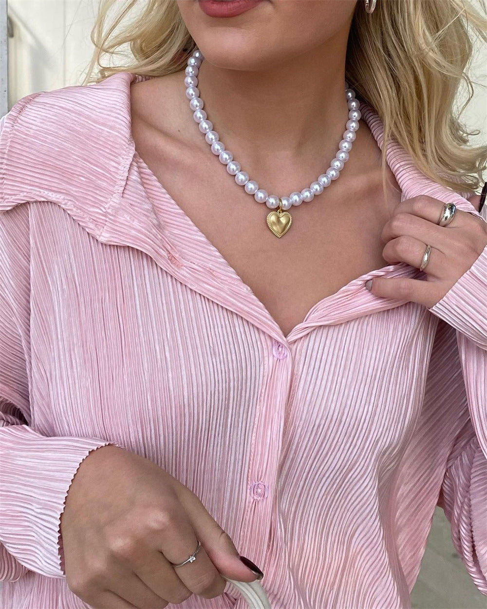 NEW Elegantes plissiertes zweiteiliges Set für Damen