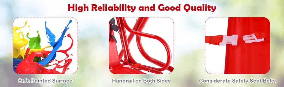 Costzon All-Weather kids Patio Swing,  2-Seater Porch Swing Lounge Chair Hammock w/Removable Canopy, Outdoor Swing Bench mothersdaygift