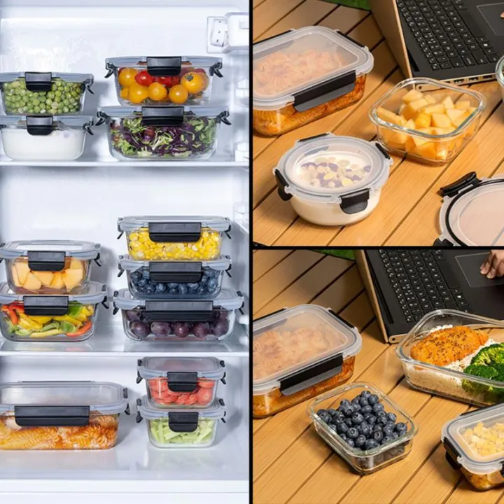 Spring Sale Glass Food Storage Containers Set 10-Pack BPA-Free & Leak-Proof Multicolor Kitchen Utensils for Meal Prep, Microwave, Oven, Freezer, Dishwasher Use Reusable Stackable Portable