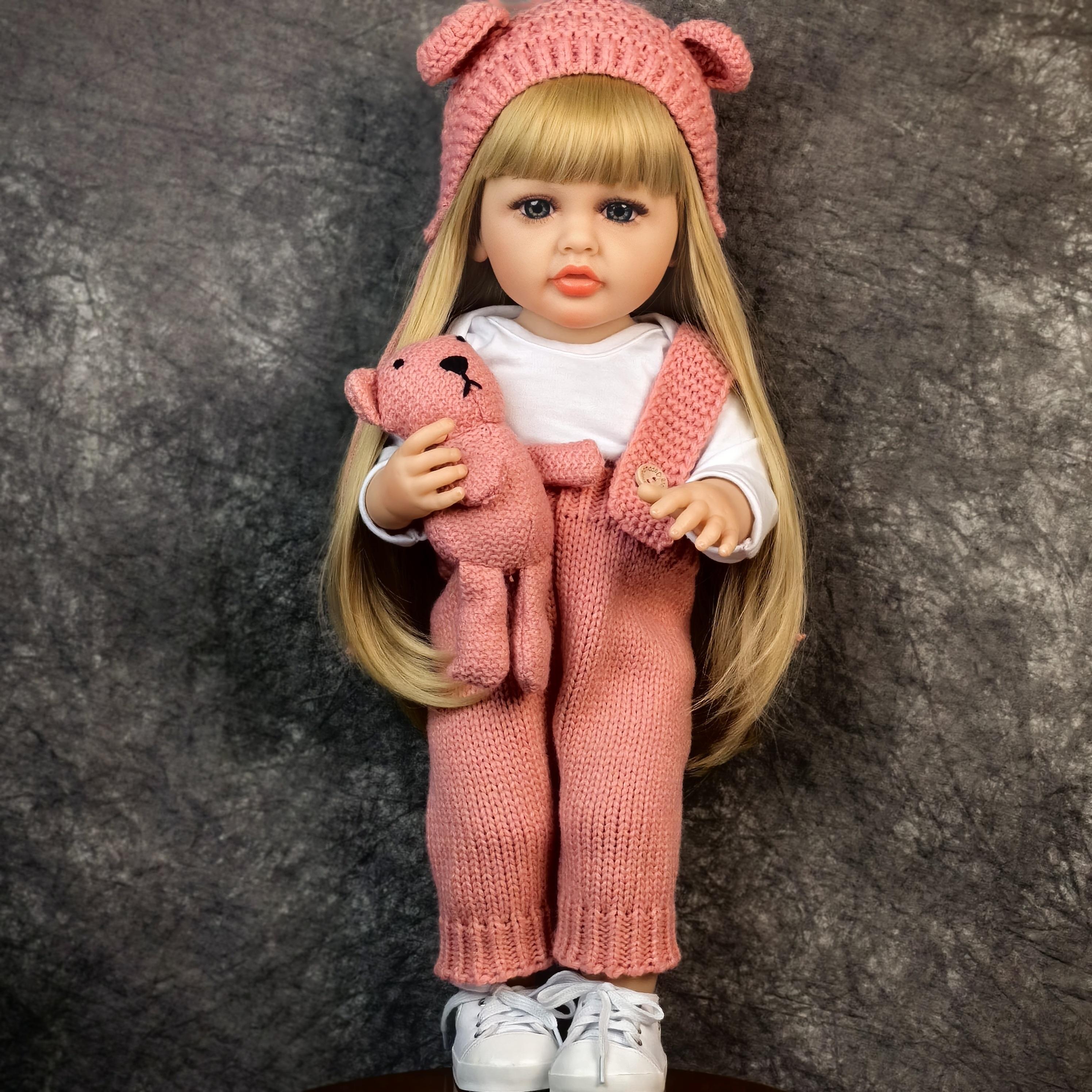 KEIUMI Reborn Baby Dolls - Birthday and Christmas Gift for Kids, 22 Inch Full Body Silicone Realistic Baby Girl with Long Golden Hair & Princess Style, Gift for Girls 3+