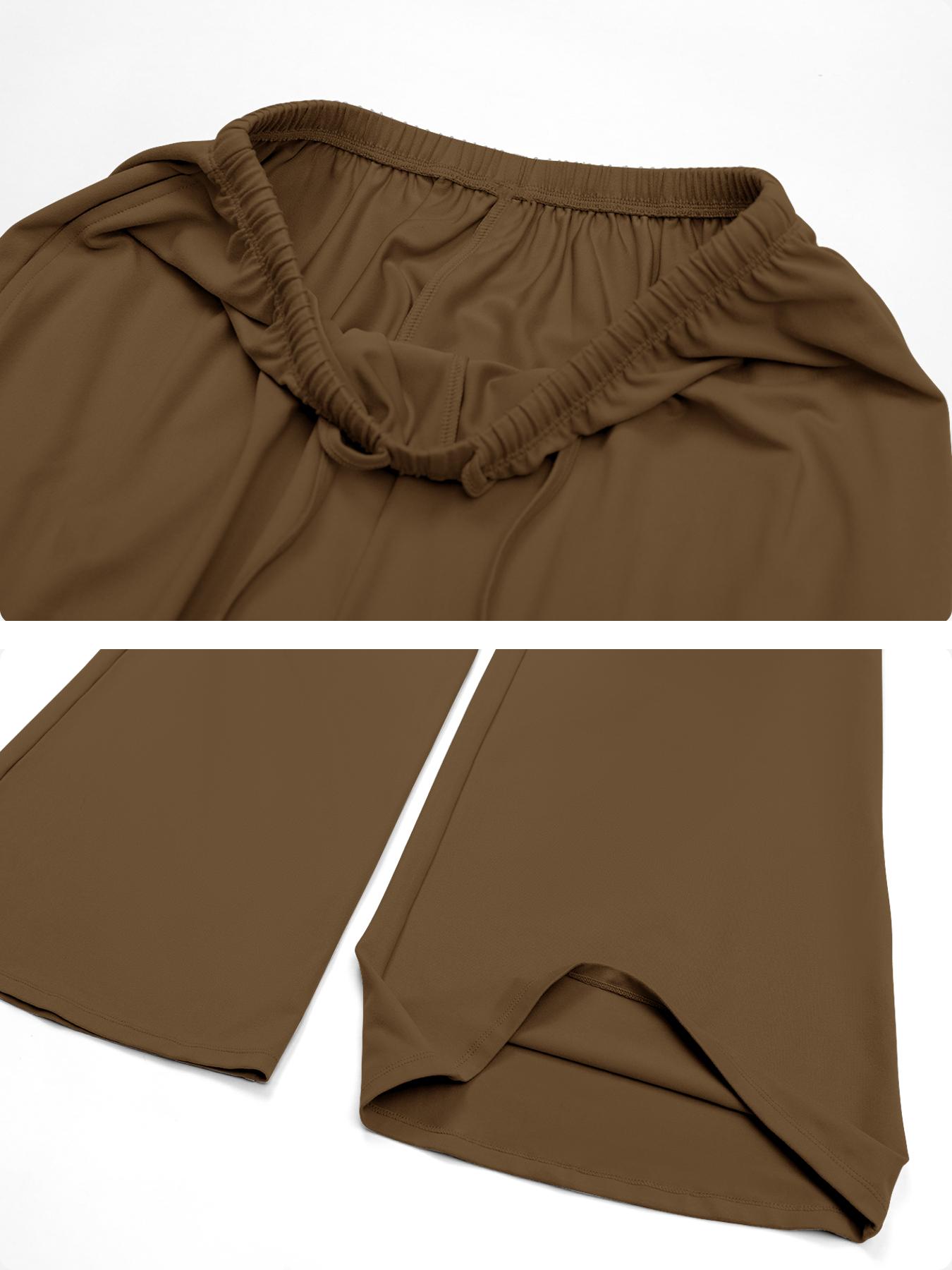 Women's Quick-Dry Sports Tank Top, Casual High-Waisted Bell Bottoms, Comfortable Sporty, Workout Sets, All-Season Plain Style