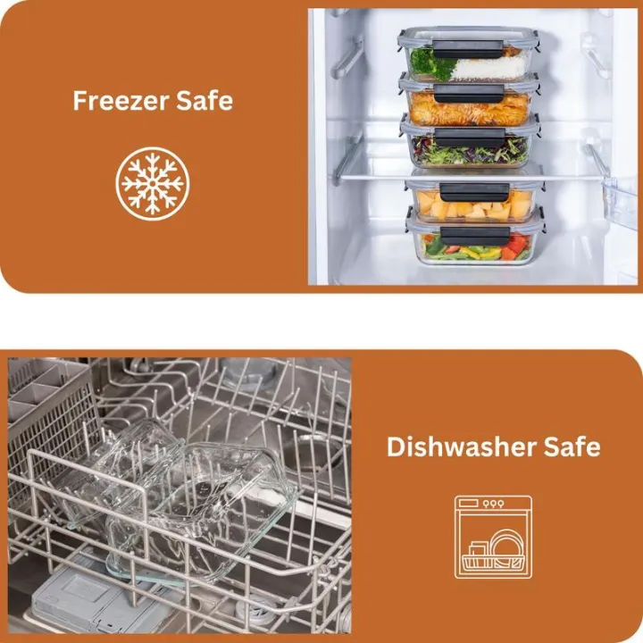 Spring Sale Glass Food Storage Containers Set 10-Pack BPA-Free & Leak-Proof Multicolor Kitchen Utensils for Meal Prep, Microwave, Oven, Freezer, Dishwasher Use Reusable Stackable Portable