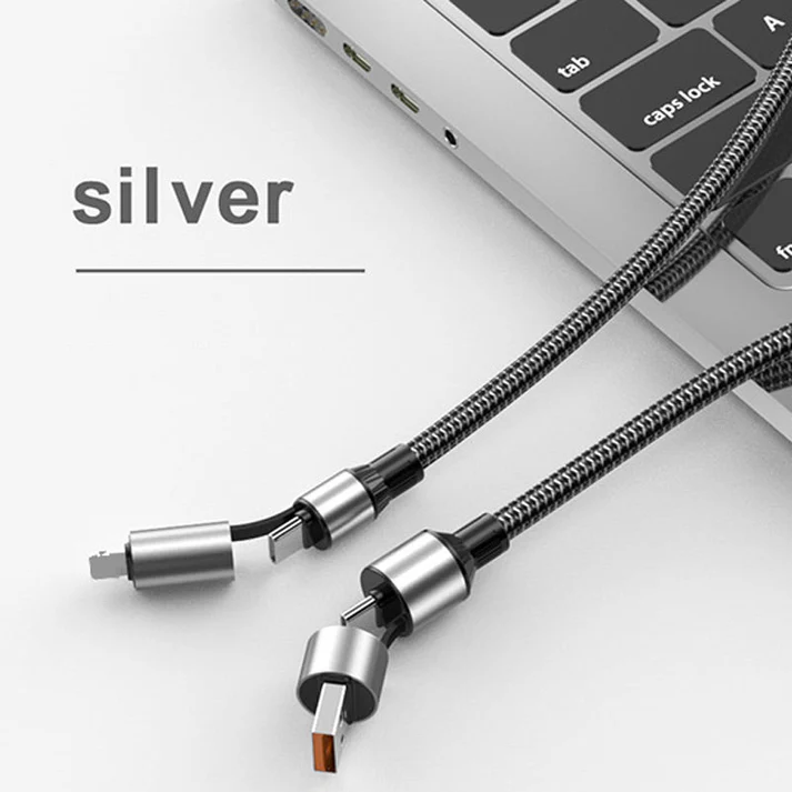 100W Schnellladung 4-in-1 Kabel Typ-C zu Lightning