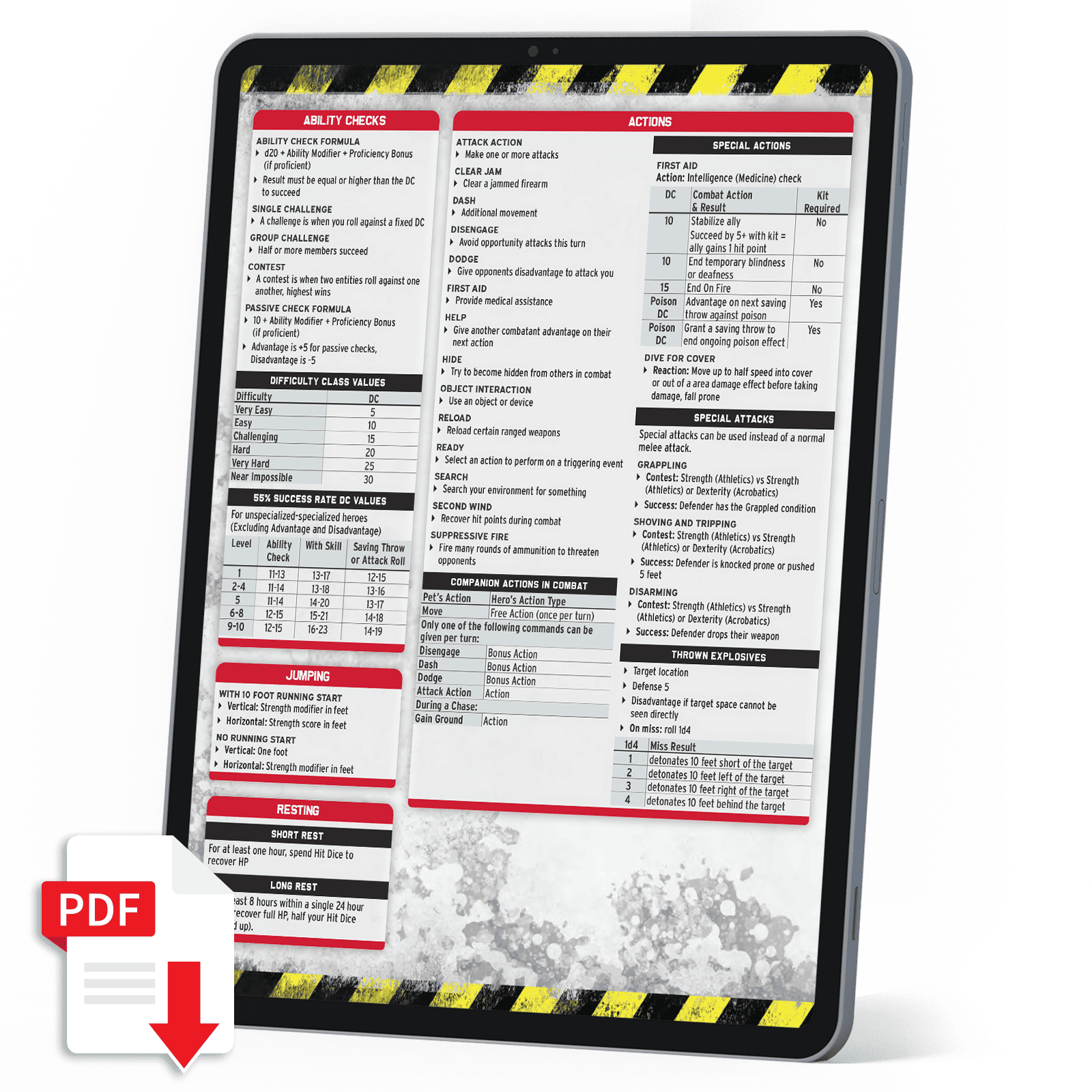 GM Screen Tables