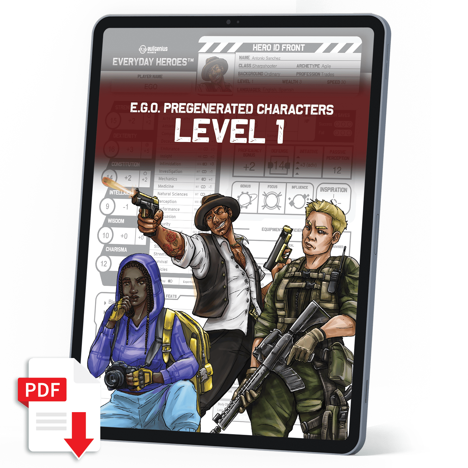 REDEMPTION (E.G.O.) Pregenerated Characters - Level One