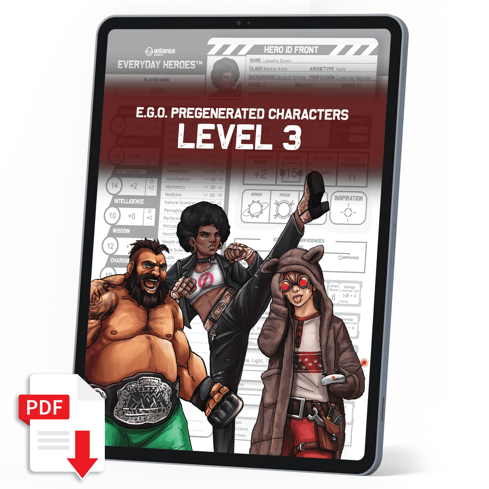REDEMPTION (E.G.O.) Pregenerated Characters - Level Three