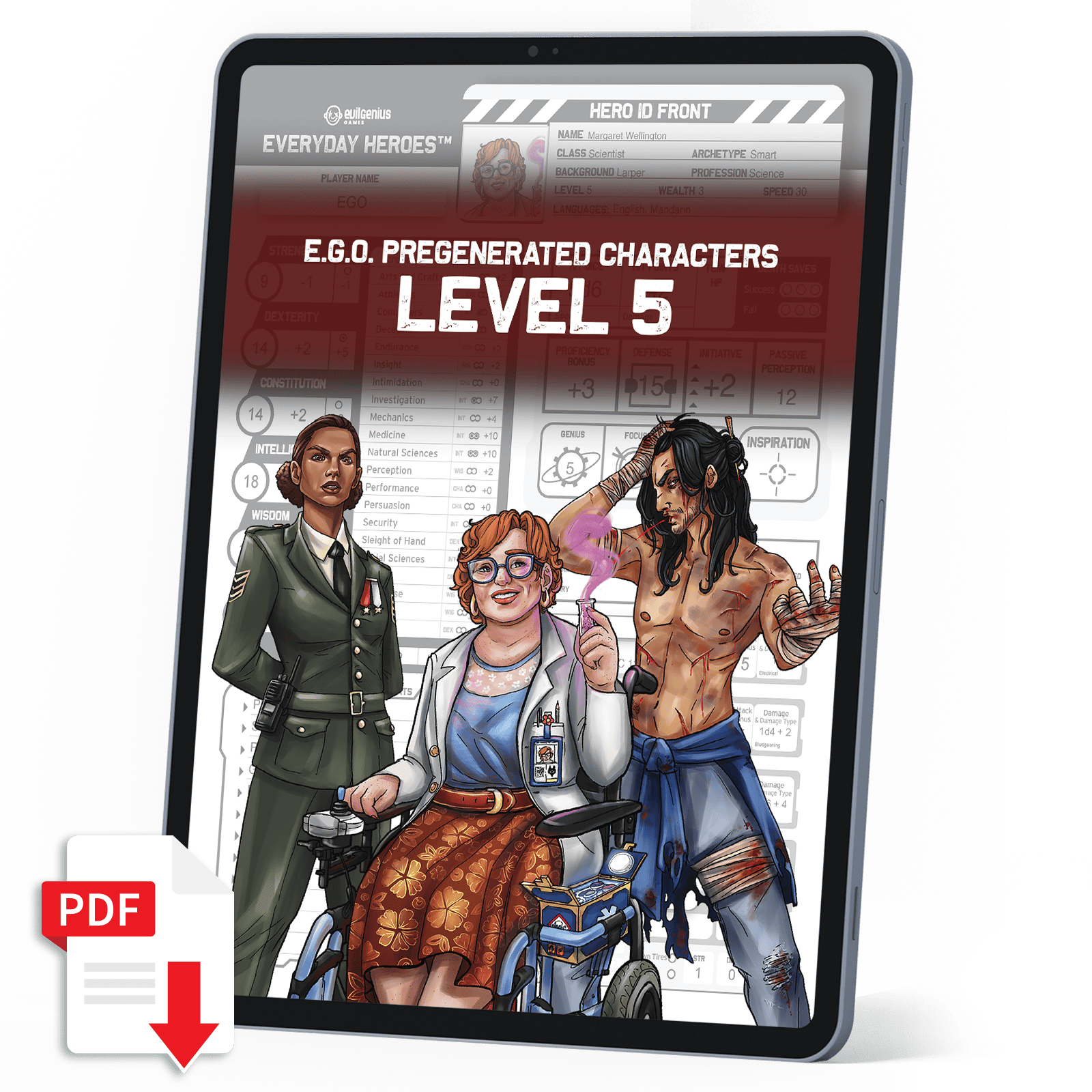 REDEMPTION Pregenerated Characters - Level Five