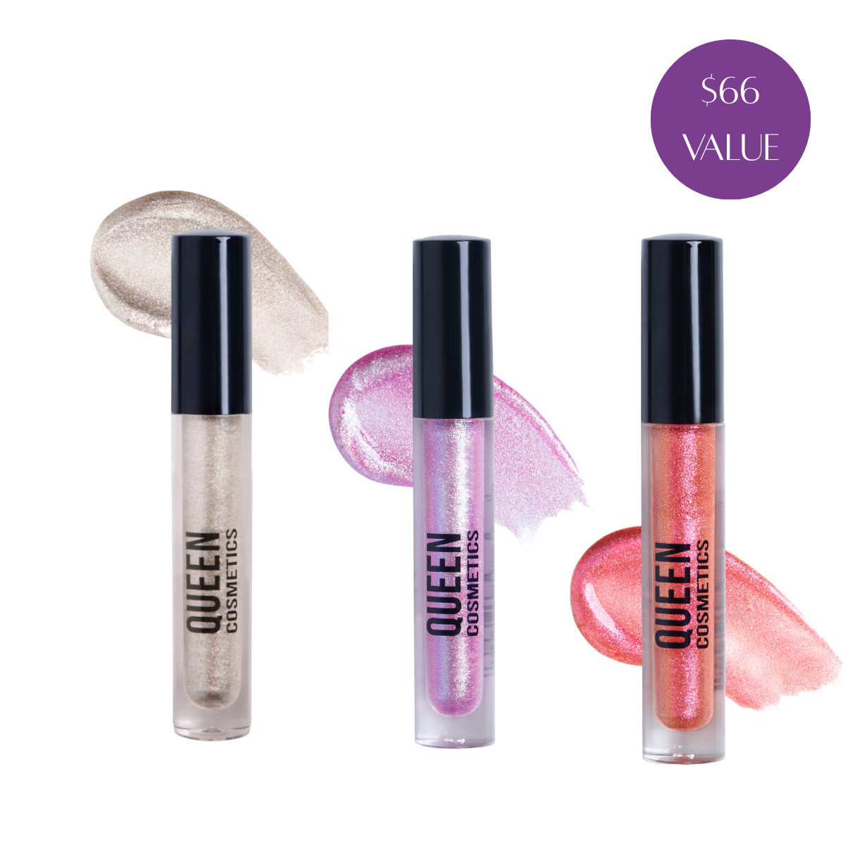 Diamond Shimmer Gloss trio 2.0 - Queen cosmetics 