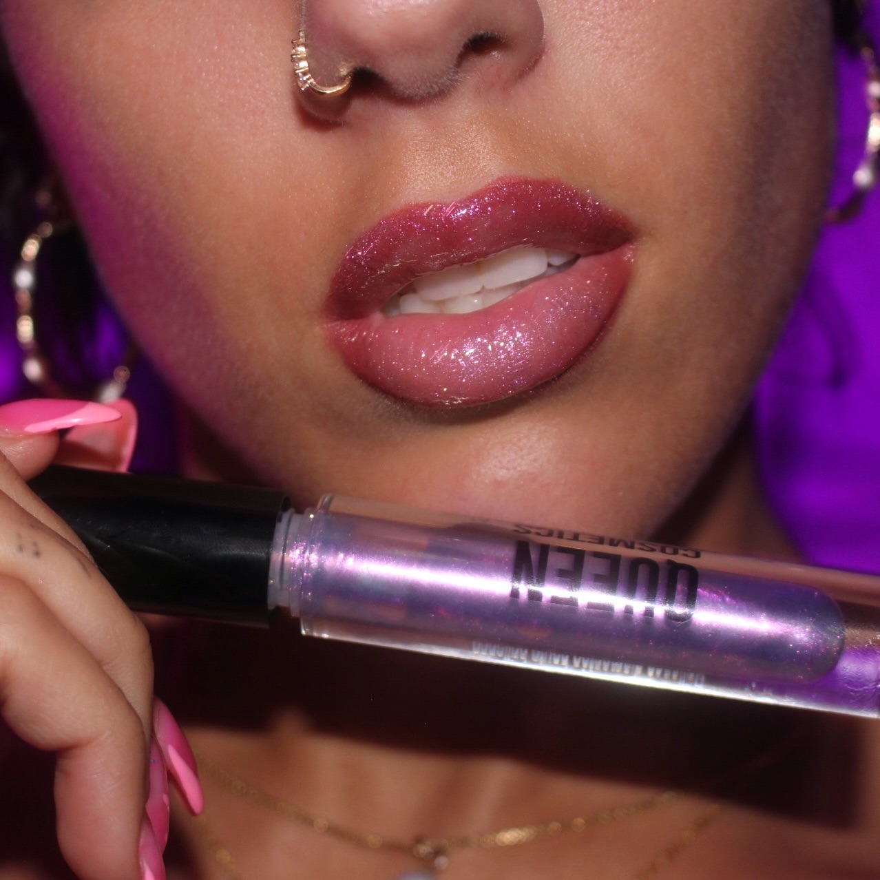 Pink Y2K Baddie Diamond Shimmer Gloss set 
