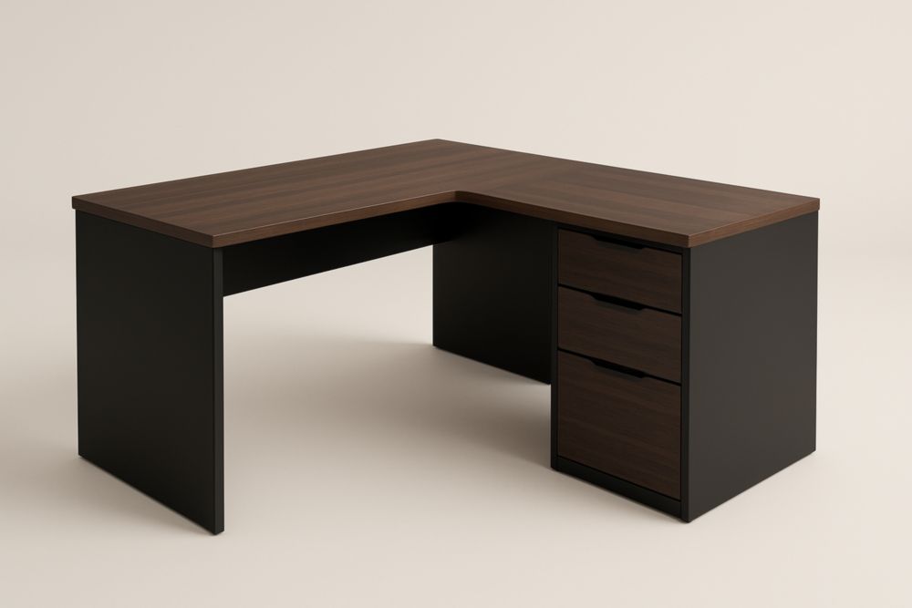 Bureau d'angle avec tiroirs