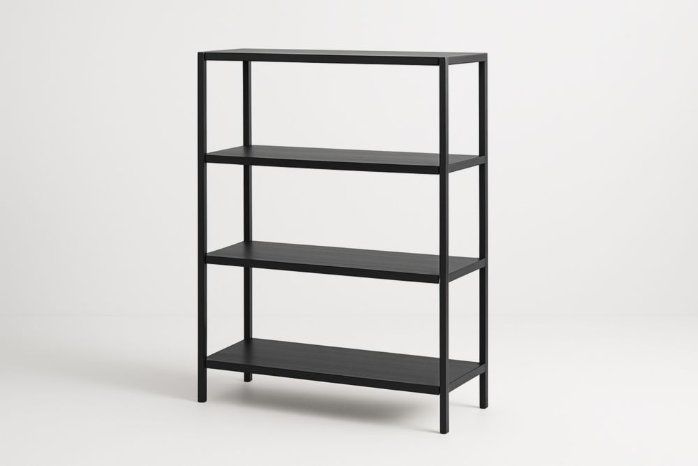 Étagère en Métal Noir 4 Niveaux