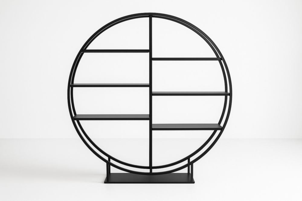Étagère ronde en métal noir 180 cm
