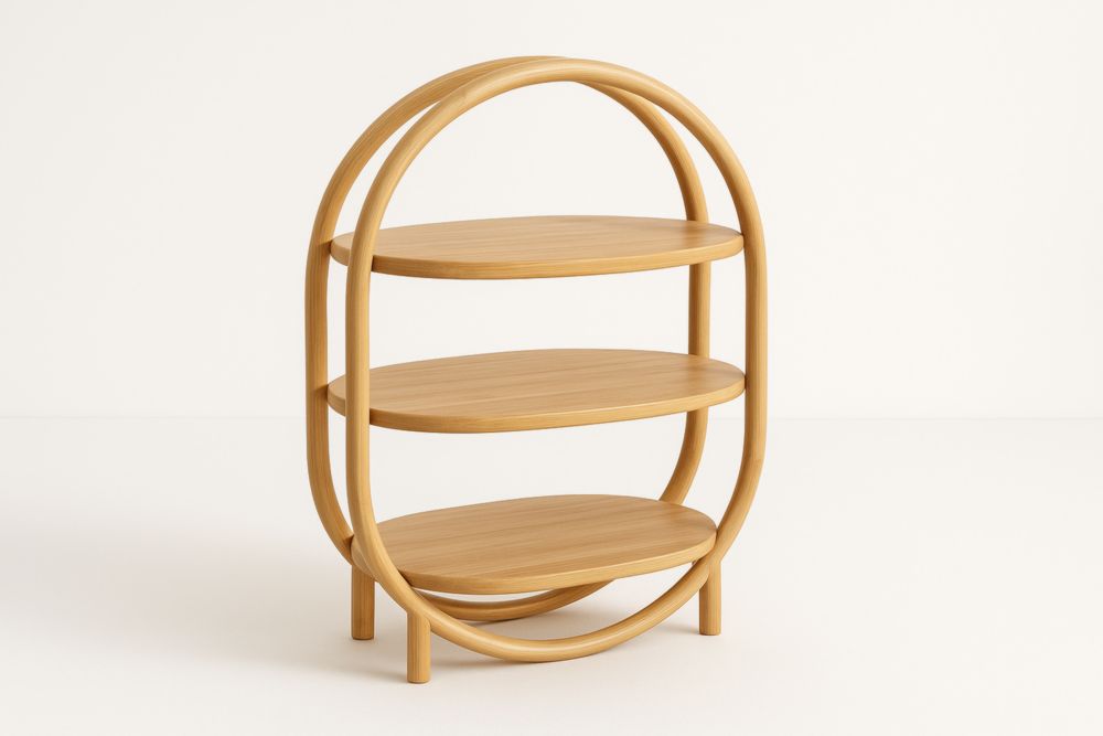 Étagère en bois massif hêtre 3 niveaux