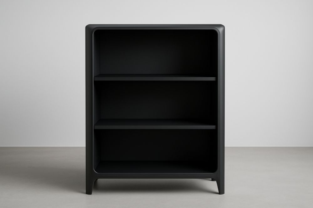 Bibliothèque en acier noir à trois niveaux