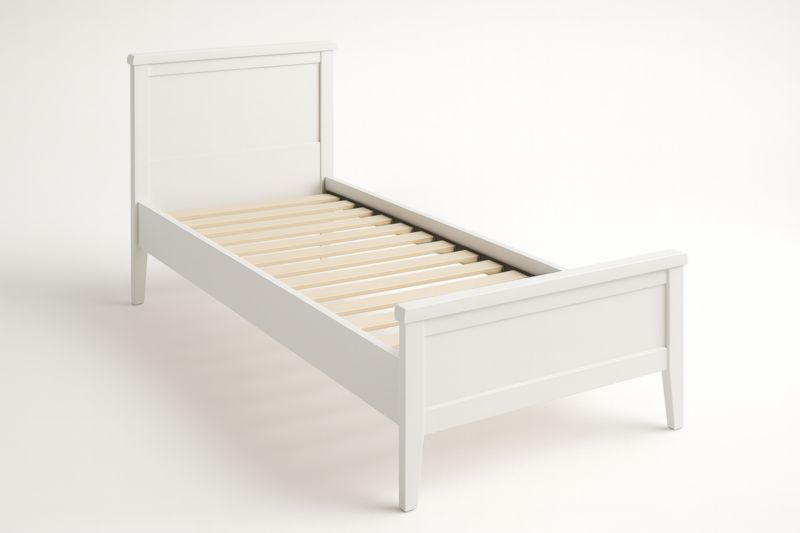 Lit simple en bois 90x200 cm Blanc