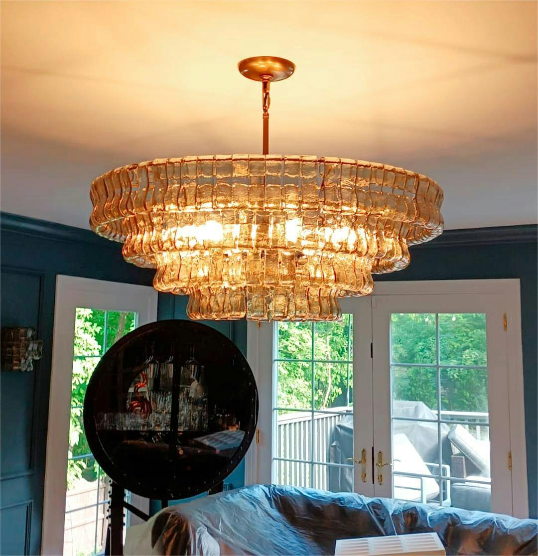 Lime 4-Tier Glass Round Chandelier - ebuylight