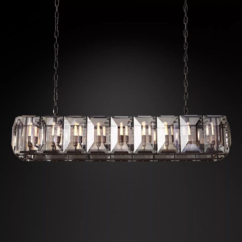 Harson Crystal Rectangular Chandelier 62" - ebuylight