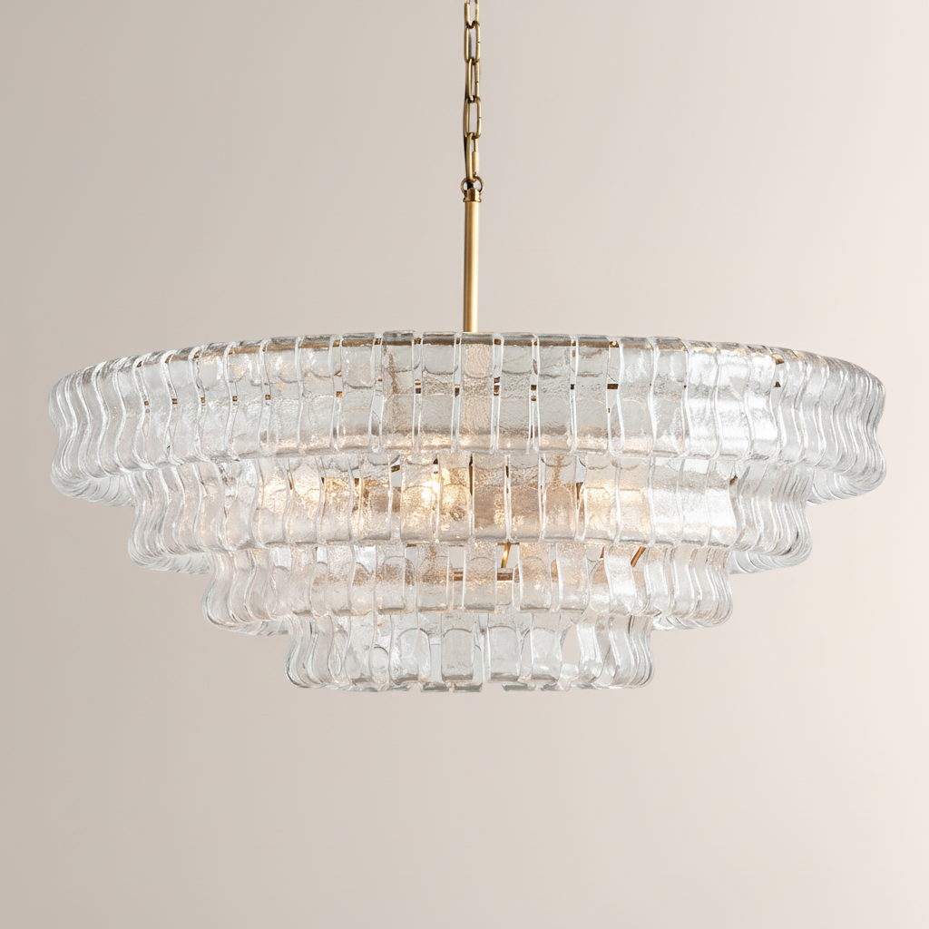Lime 4-Tier Glass Round Chandelier - ebuylight
