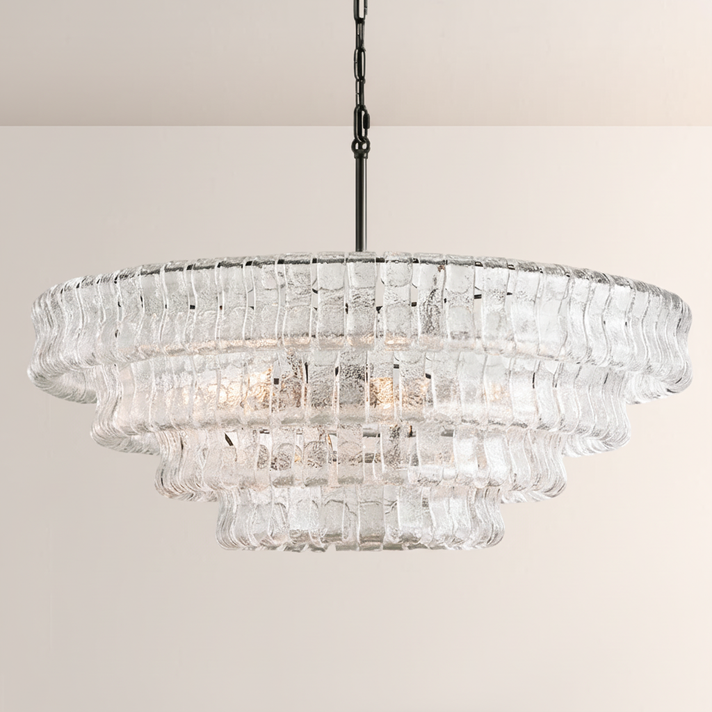 Lime 4-Tier Glass Round Chandelier - ebuylight