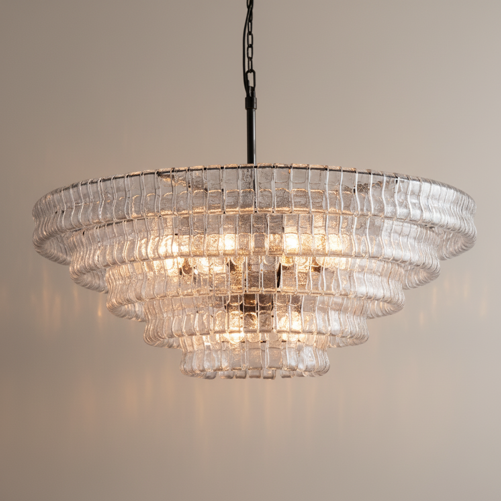 Lime 4-Tier Glass Round Chandelier - ebuylight