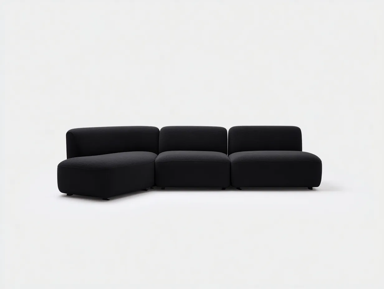 Divano angolare 230x160x80 cm Nero Design moderno-Craftgetyard