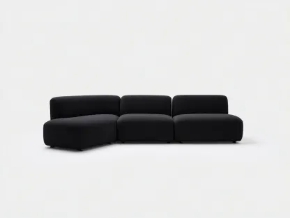 Divano angolare 230x160x80 cm Nero Design moderno-Craftgetyard