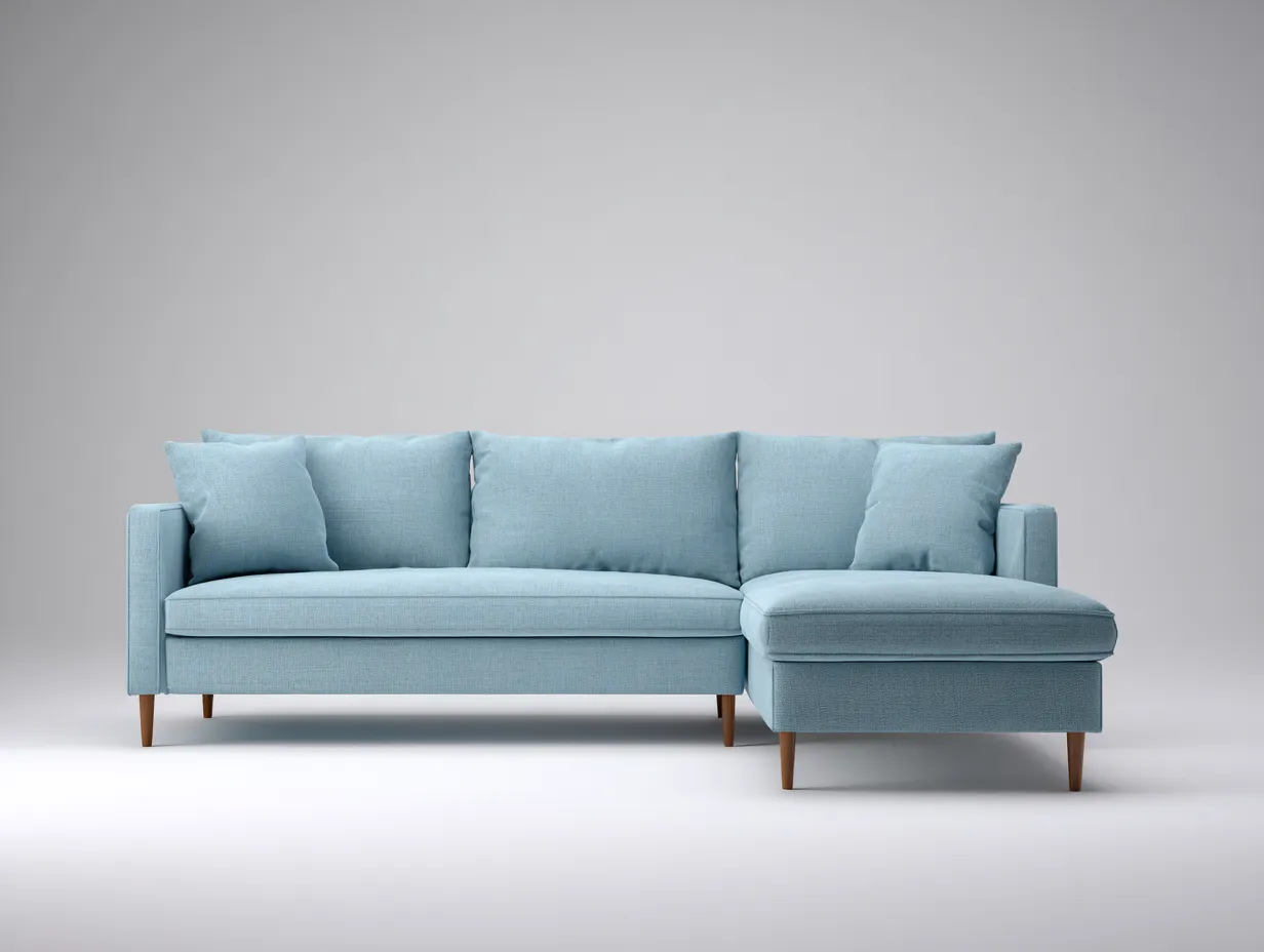 Divano angolare 230x160x84 cm Azzurro chiaro Design moderno-Craftgetyard