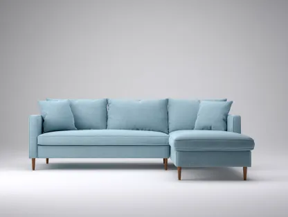 Divano angolare 230x160x84 cm Azzurro chiaro Design moderno-Craftgetyard