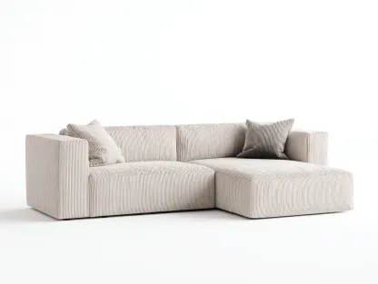 Divano angolare 225x165x82 cm Grigio chiaro Stile contemporaneo-Craftgetyard