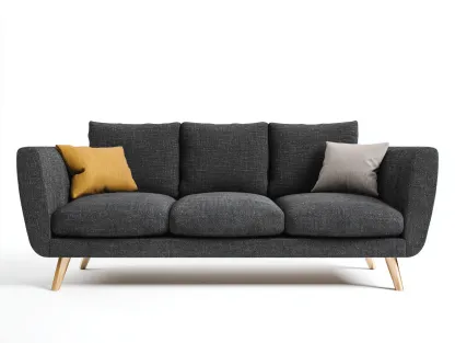 Divano 3 posti 225x90x85 cm Grigio chiaro Design nordico-Craftgetyard