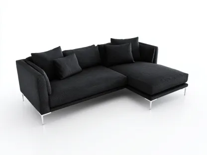 Divano angolare 230x165x85 cm Nero Design moderno-Craftgetyard