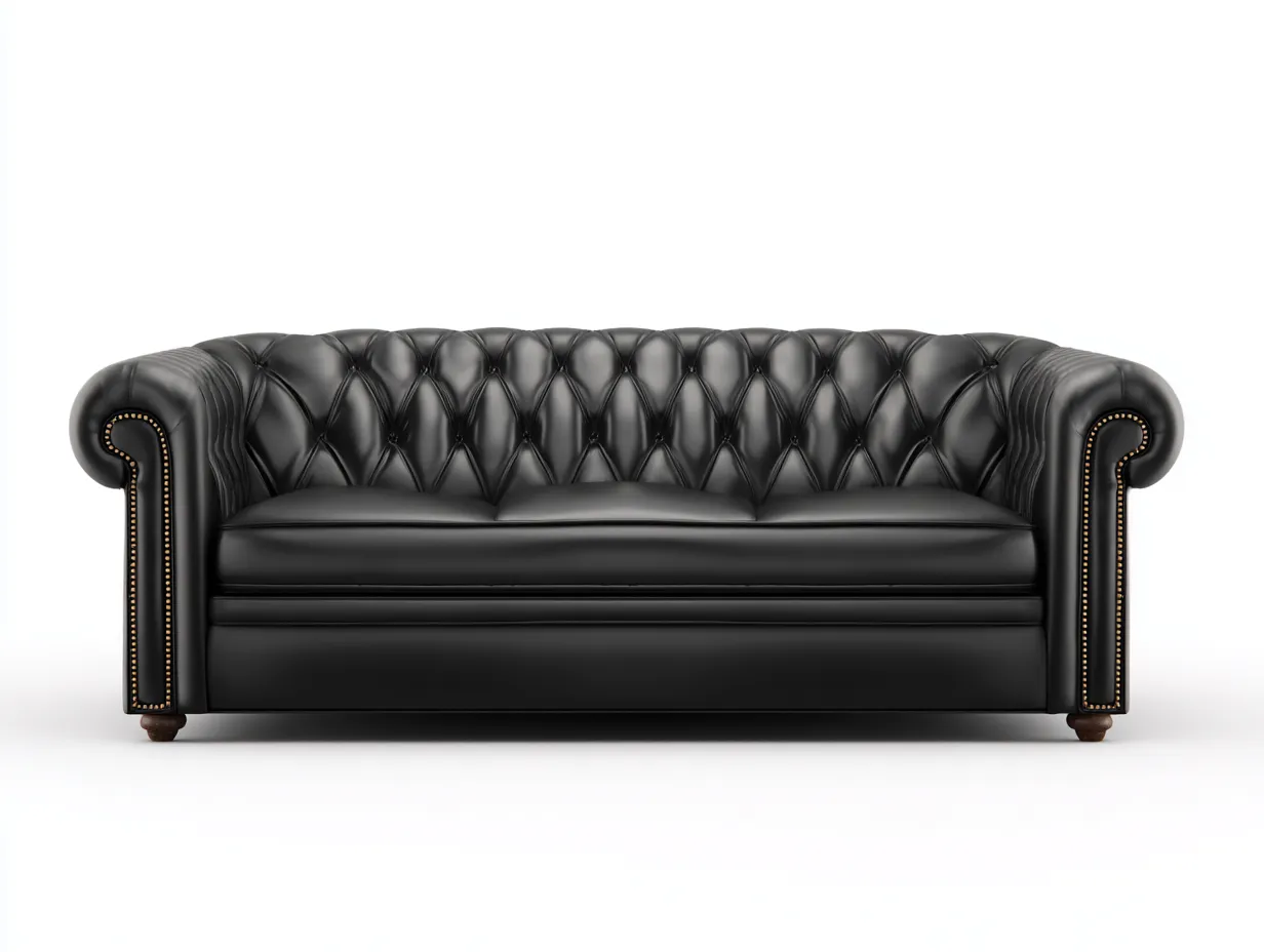 Divano 3 posti 225x95x90 cm Nero Stile chester-Craftgetyard