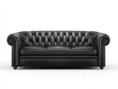 Divano 3 posti 225x95x90 cm Nero Stile chester-Craftgetyard