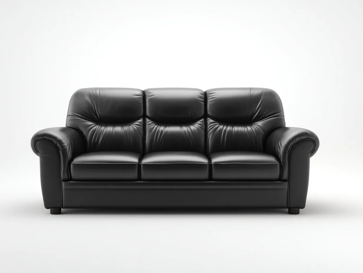 Divano 3 posti 218x90x84 cm Nero Design tradizionale-Craftgetyard