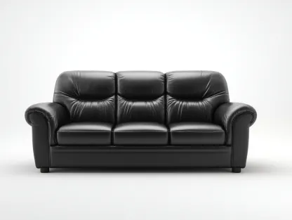 Divano 3 posti 218x90x84 cm Nero Design tradizionale-Craftgetyard