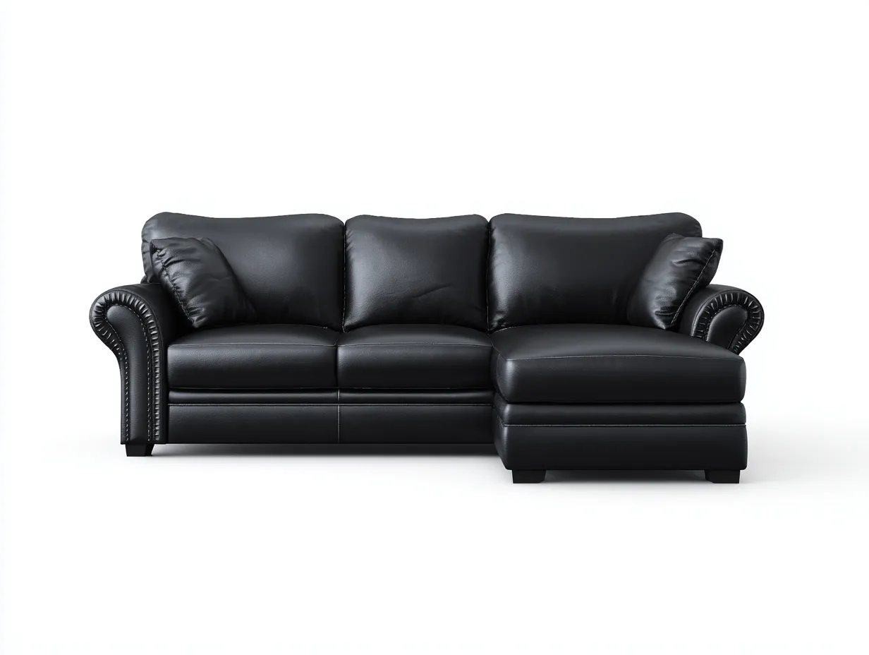 Divano angolare 220x155x83 cm Nero Design classico-Craftgetyard