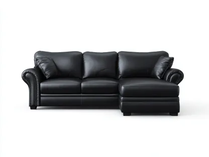 Divano angolare 220x155x83 cm Nero Design classico-Craftgetyard